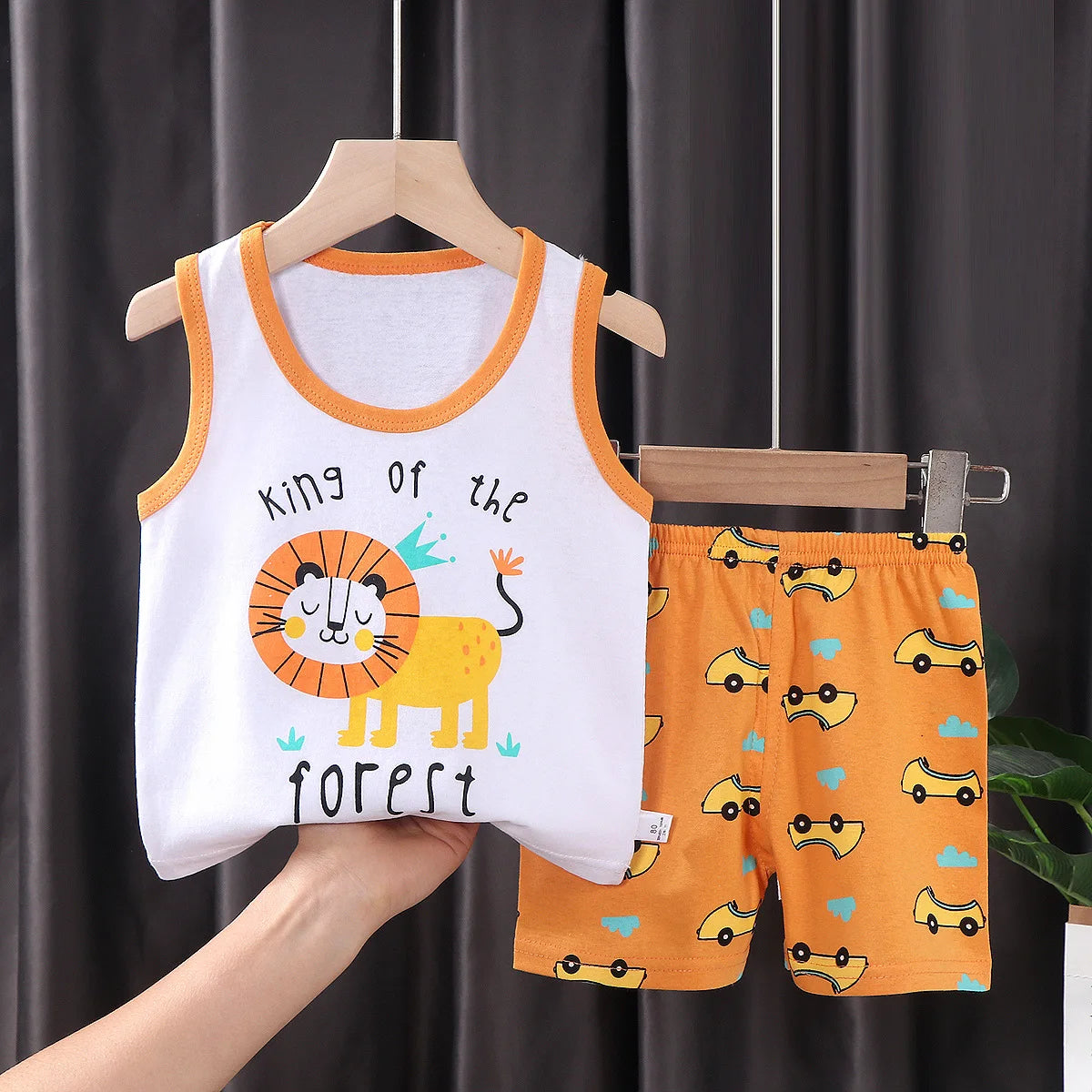 Conjunto Infantil de Algodón con Camiseta sin Mangas y Short
