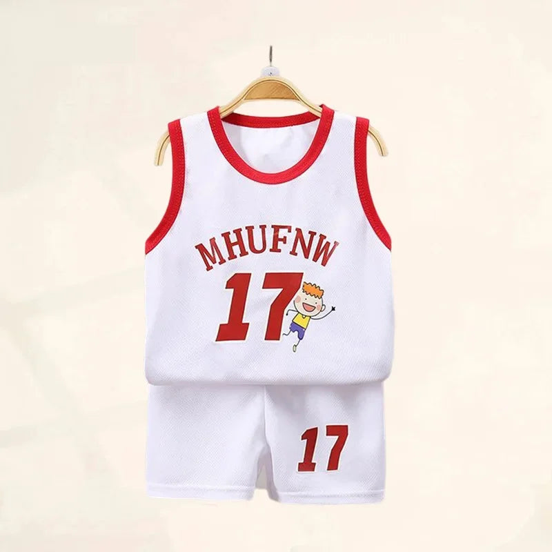 Ensemble de sport de basket-ball sans manches pour enfant