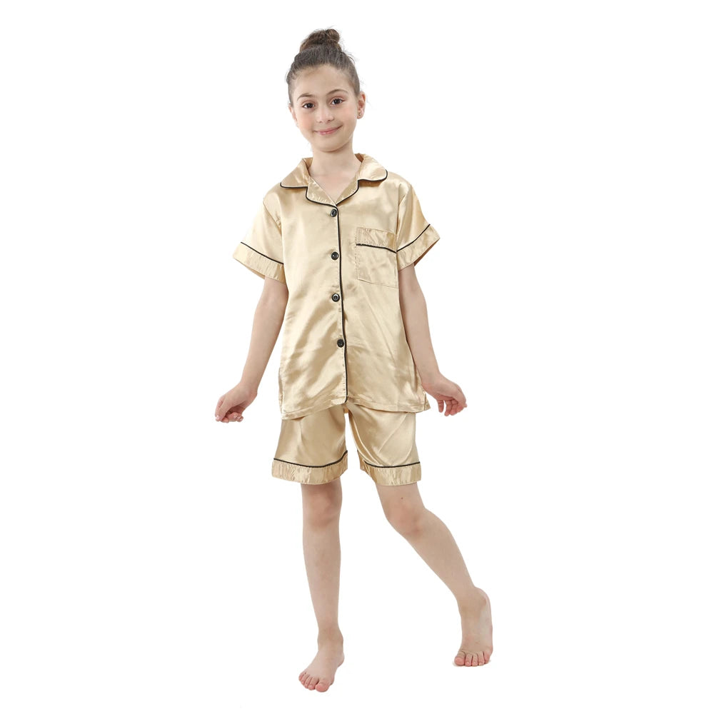 Pijama Infantil de Verano con Acabado Satinado