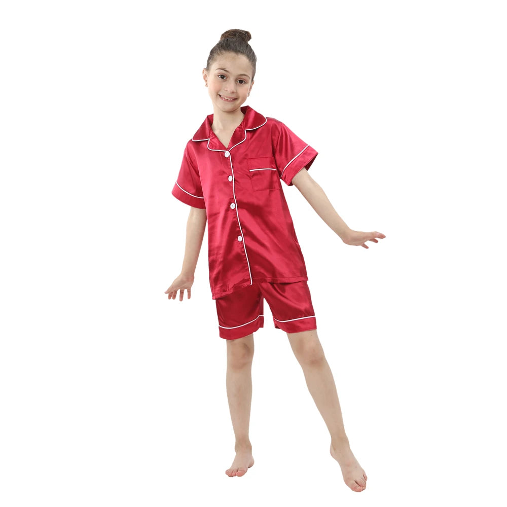 Pijama Infantil de Verano con Acabado Satinado