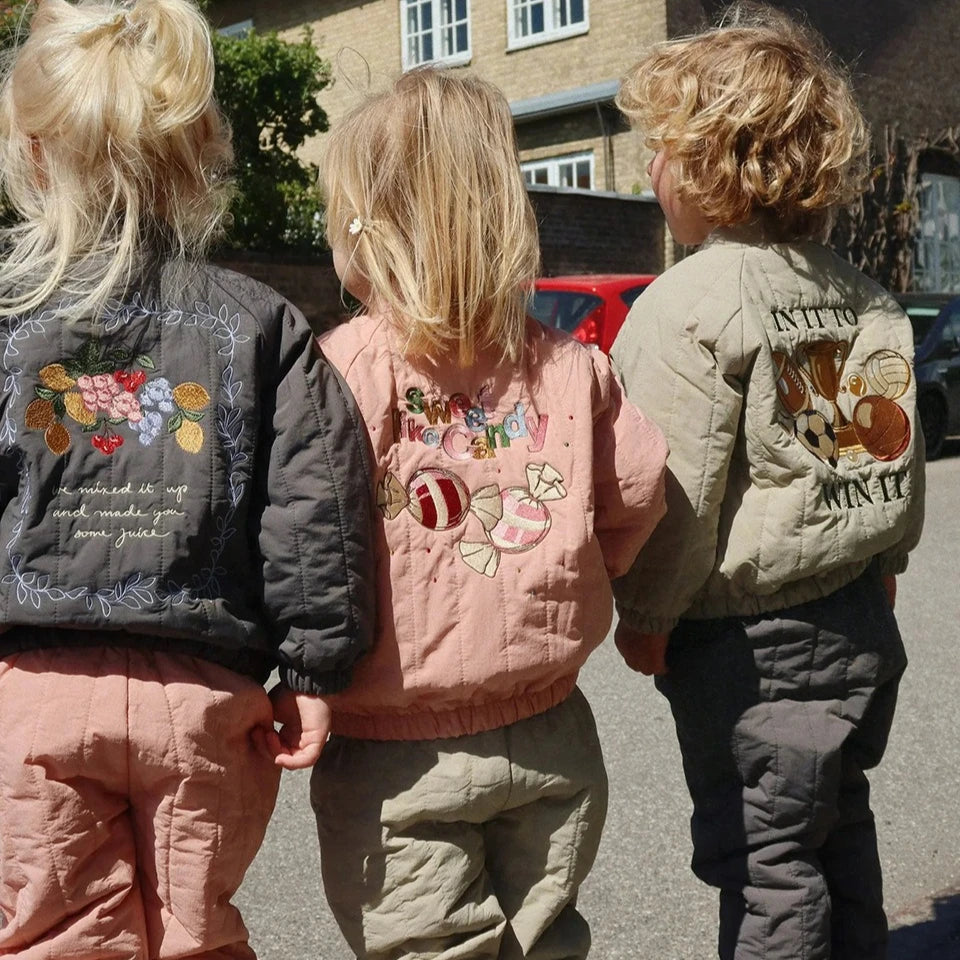 Chaqueta Infantil Acolchada con Acabado Satinado