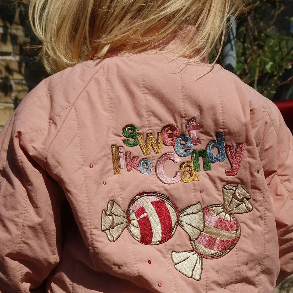 Chaqueta Infantil Acolchada con Acabado Satinado