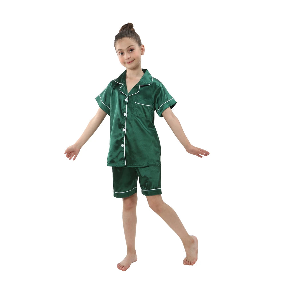 Pijama Infantil de Verano con Acabado Satinado