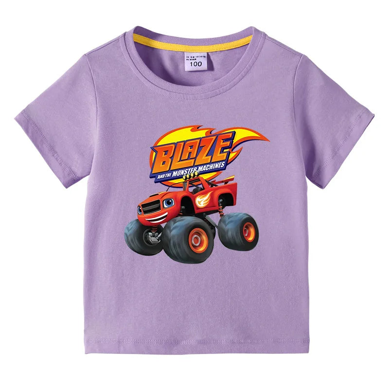 Camiseta Infantil con Estampado de Camiones Monstruo