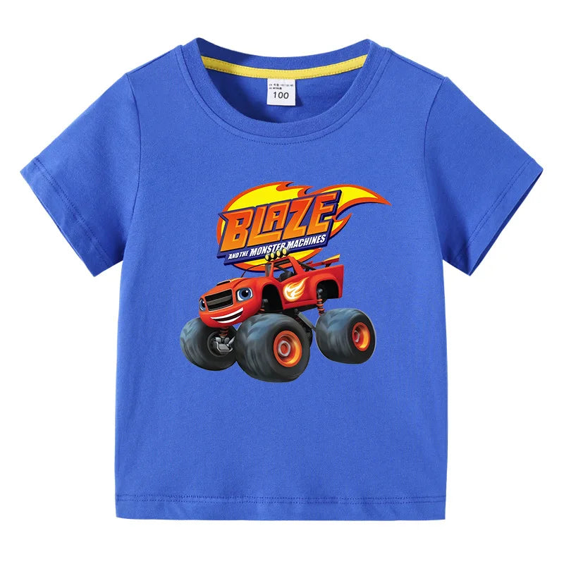 Camiseta Infantil con Estampado de Camiones Monstruo