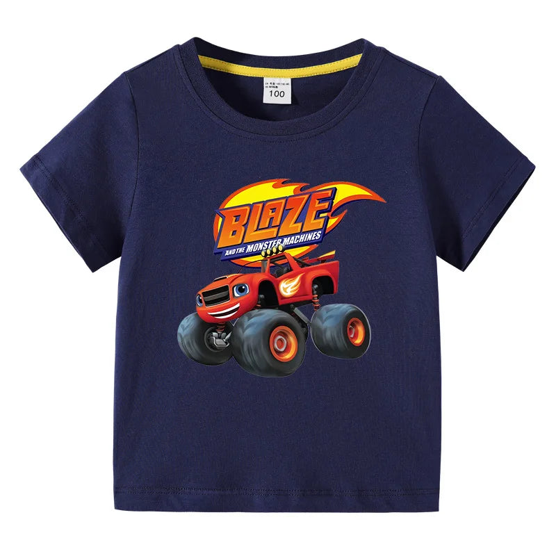 Camiseta Infantil con Estampado de Camiones Monstruo