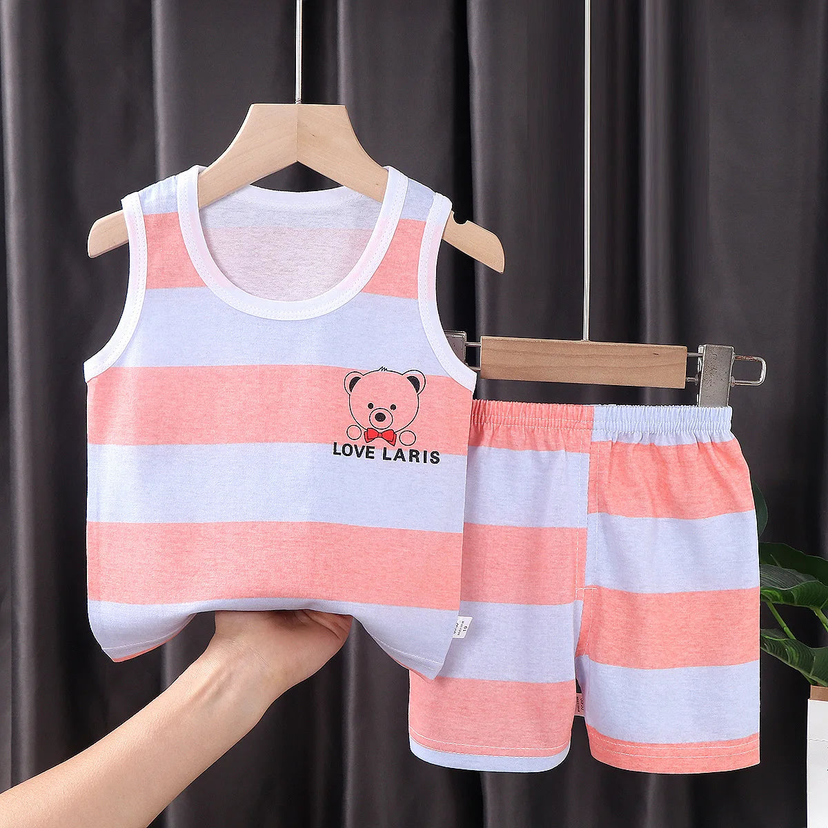 Conjunto Infantil de Algodón con Camiseta sin Mangas y Short