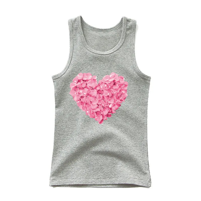 Camiseta de Algodón sin Mangas con Estampado de Búho para Niña