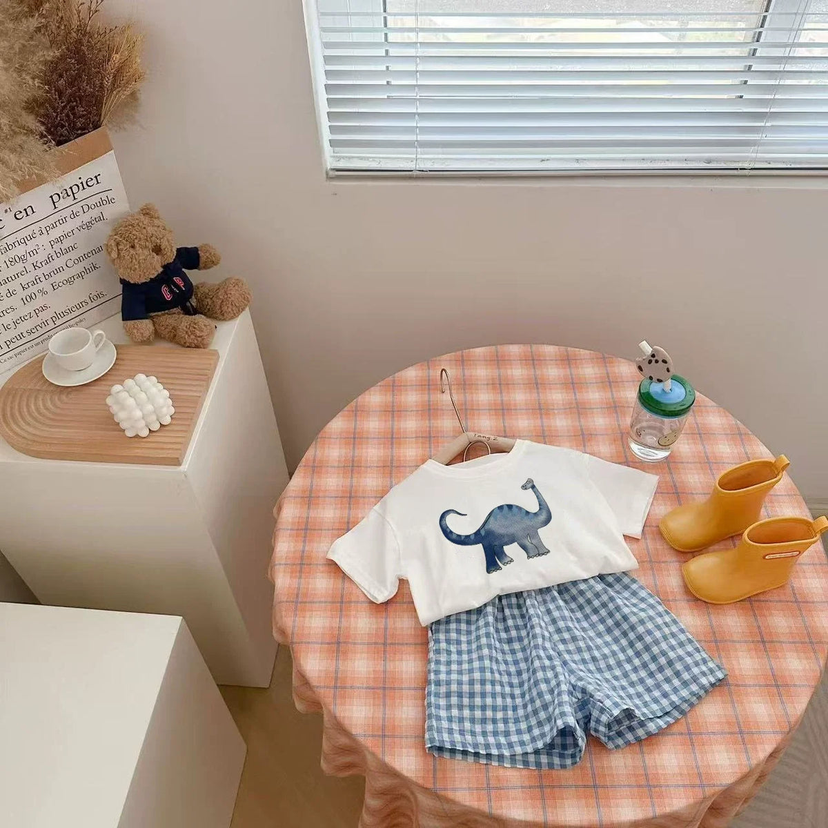 Kids' Summer Outfit with Fruit Print