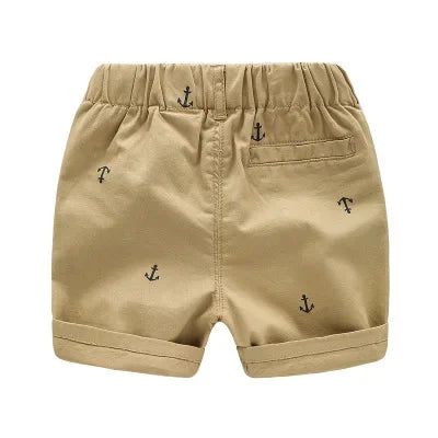 Short Infantil de Algodón con Estampado de Anclas para Niño