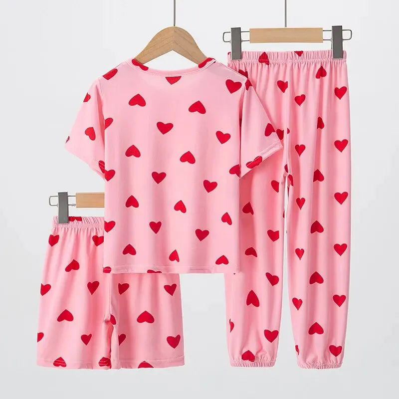 Set de Pijama de Verano de 3 Piezas para Niña