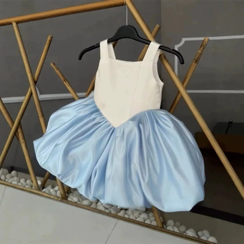 Vestido de Ceremonia Infantil con Flores y Falda de Tul