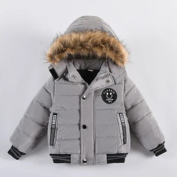 Chaqueta Infantil de Invierno con Capucha y Estampado para Niño