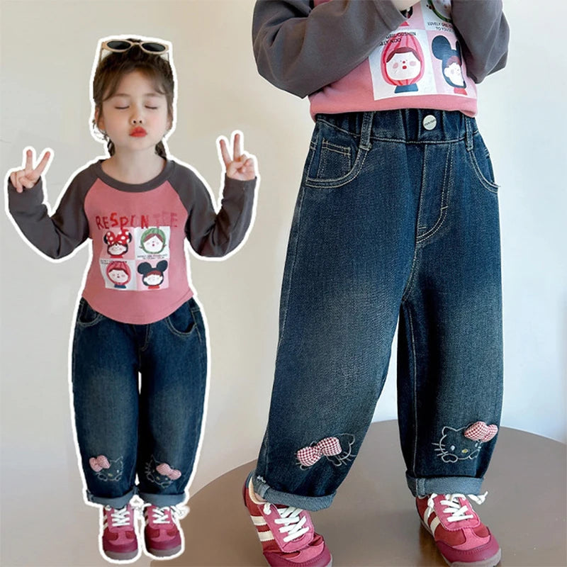 Jeans Infantil con Estampado de Dibujos Animados