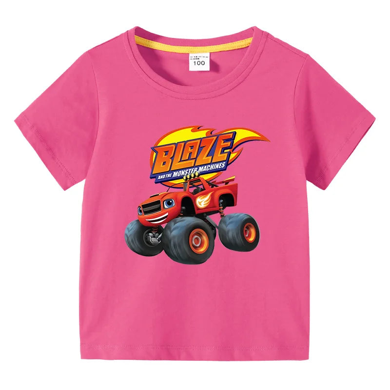 Camiseta Infantil con Estampado de Camiones Monstruo