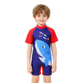 Kids' Swimsuit with Shark and Penguin Print