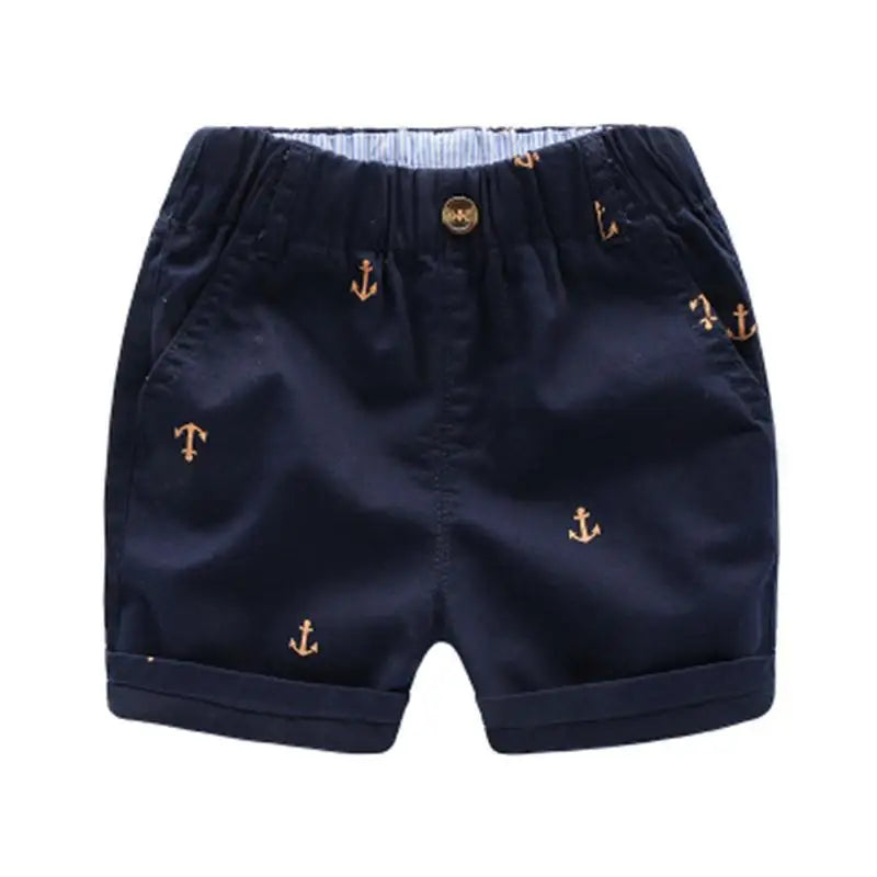 Short Infantil de Algodón con Estampado de Anclas para Niño