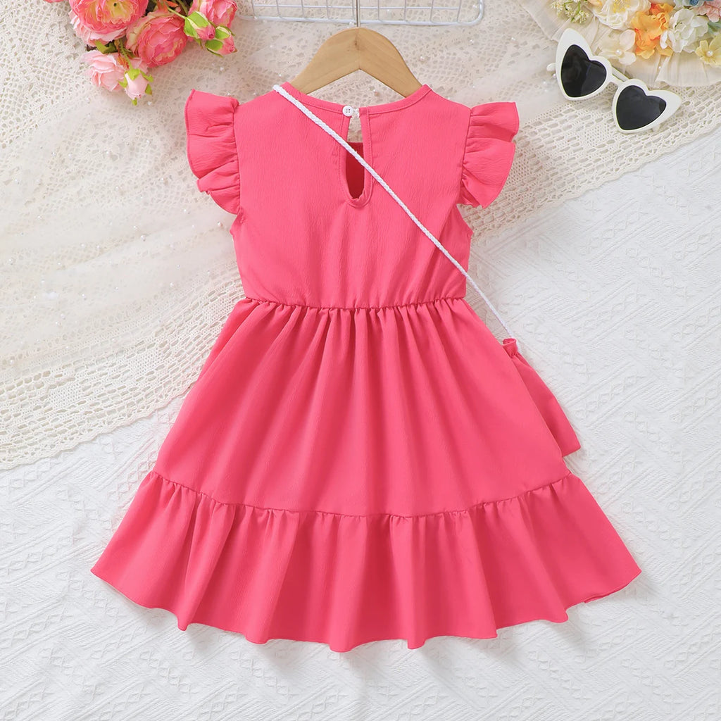 Robe d'été florale avec mini-sac à main pour fille