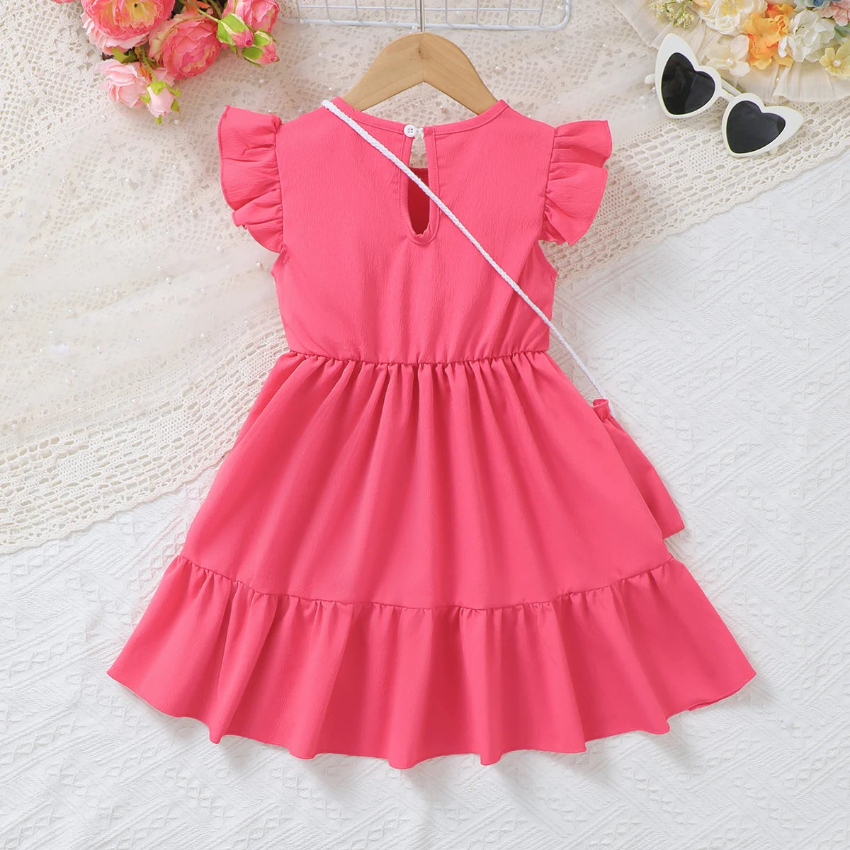 Robe d'été florale avec mini-sac à main pour fille