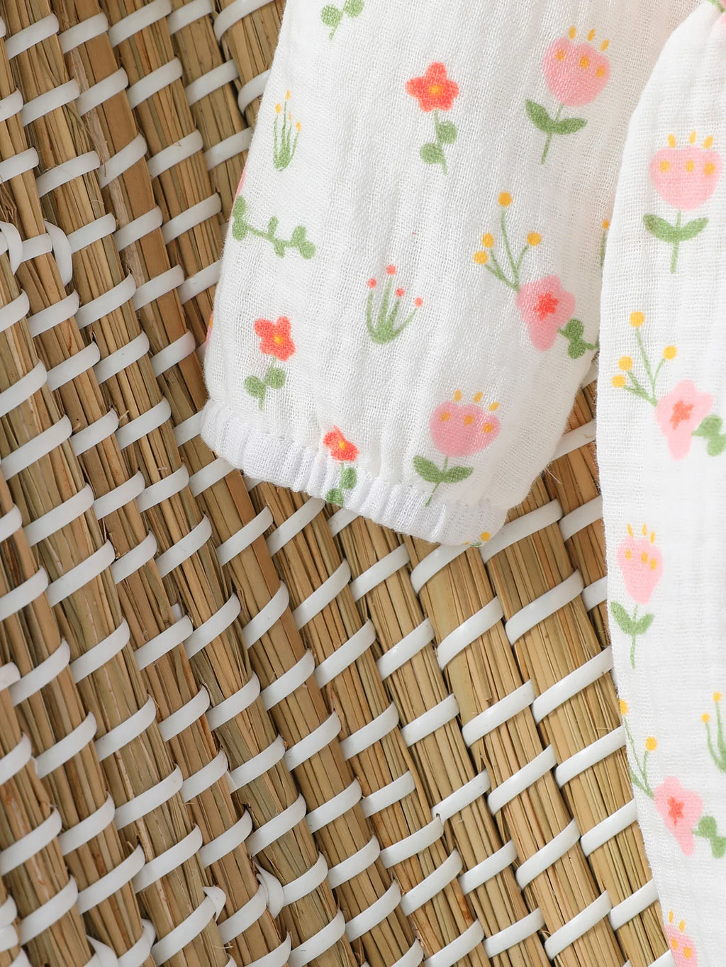 Pelele Floral de Manga Larga para Bebé Niña con Diadema