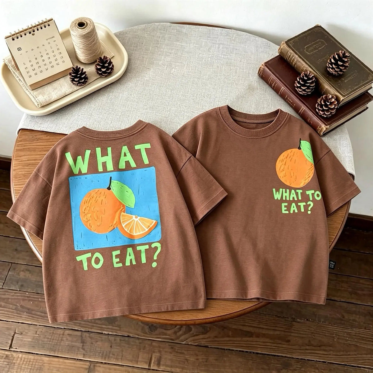 Camiseta de Manga Corta Infantil con Estampado Doble Cara