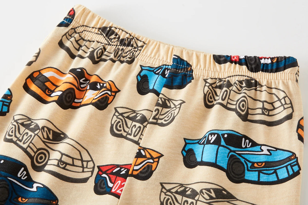 Pijama Infantil de Algodón con Estampado de Autos