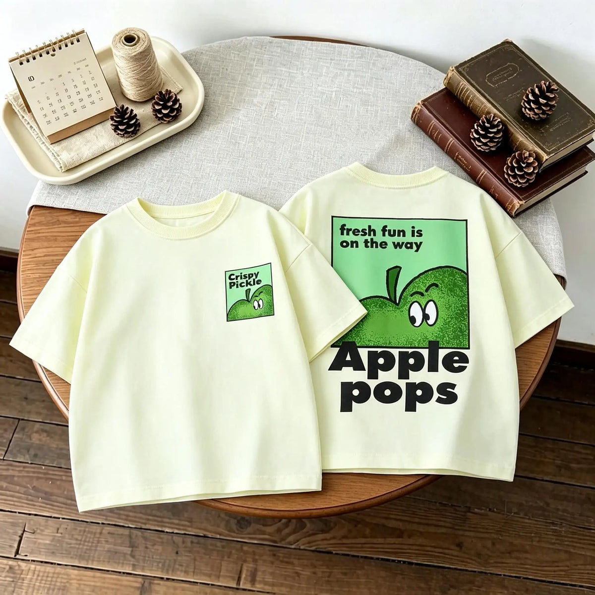 Camiseta de Manga Corta Infantil con Estampado Doble Cara