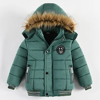 Chaqueta Infantil de Invierno con Capucha y Estampado para Niño