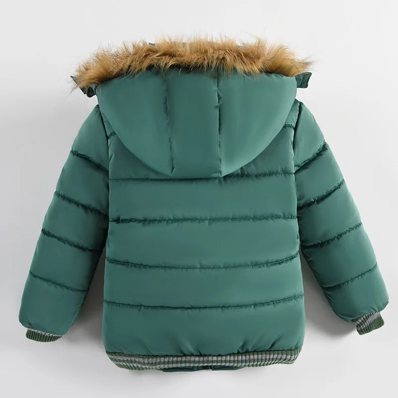 Chaqueta Infantil de Invierno con Capucha y Estampado para Niño