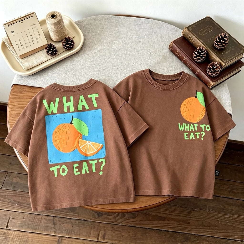 Camiseta de Manga Corta Infantil con Estampado Doble Cara