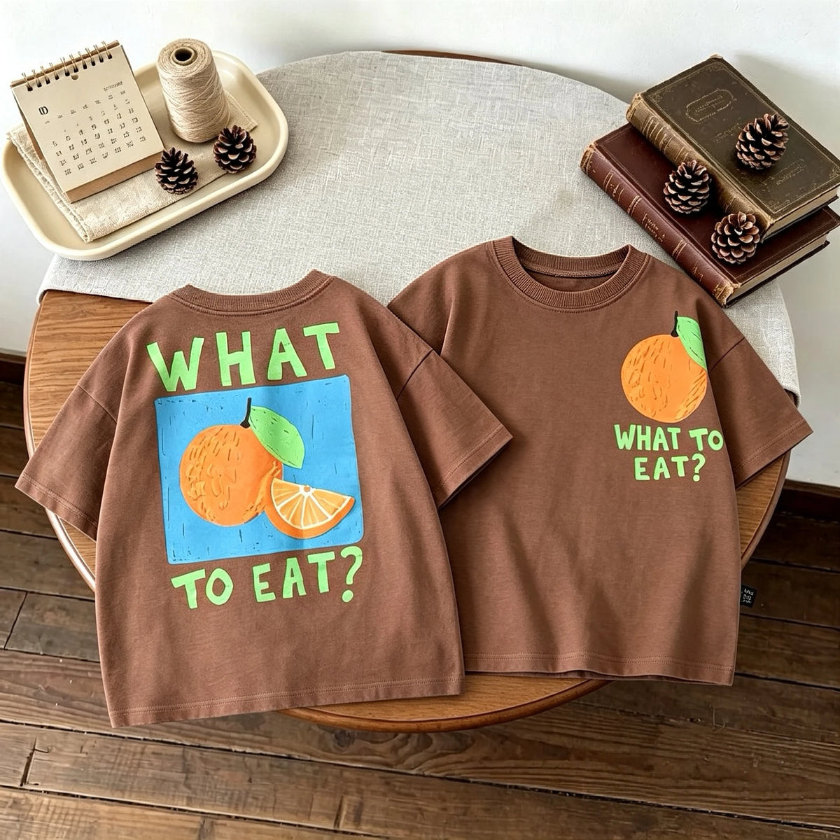 Camiseta de Manga Corta Infantil con Estampado Doble Cara