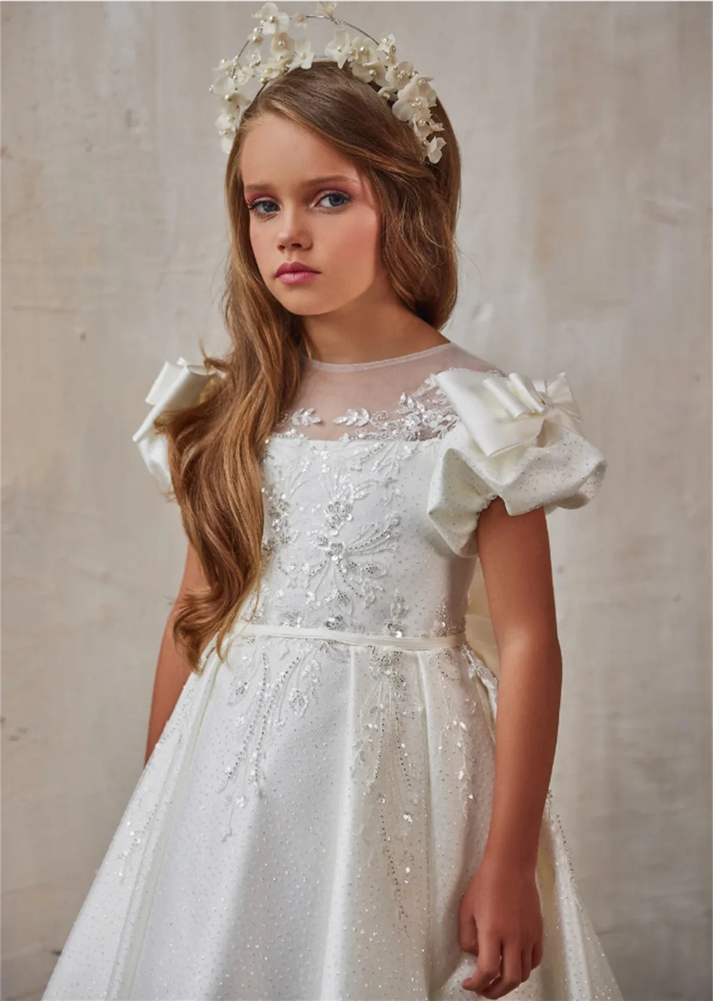 Vestido Largo de Ceremonia Infantil en Satén