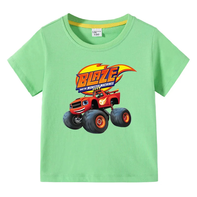 Camiseta Infantil con Estampado de Camiones Monstruo