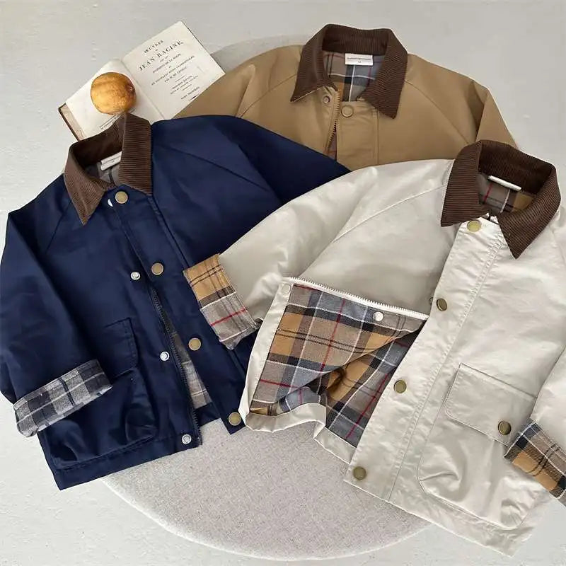Chaqueta Infantil Casual con Cuello Clásico para Niño