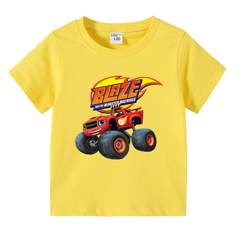 Camiseta Infantil con Estampado de Camiones Monstruo