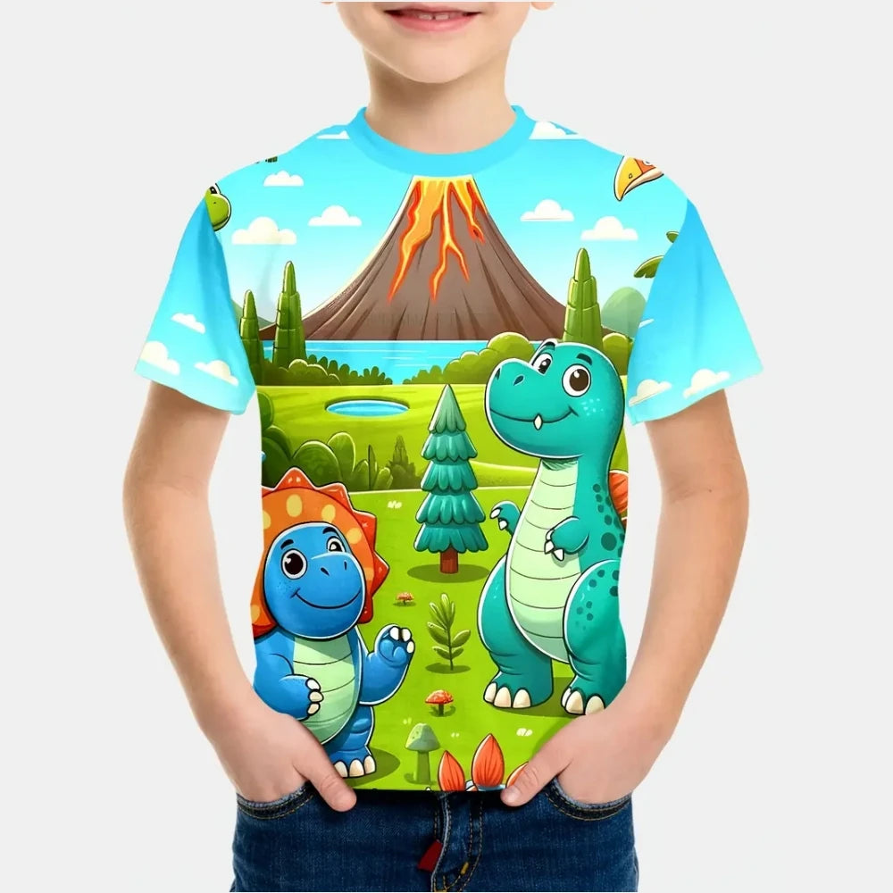 Camiseta Infantil Estampada de Manga Corta para Niño