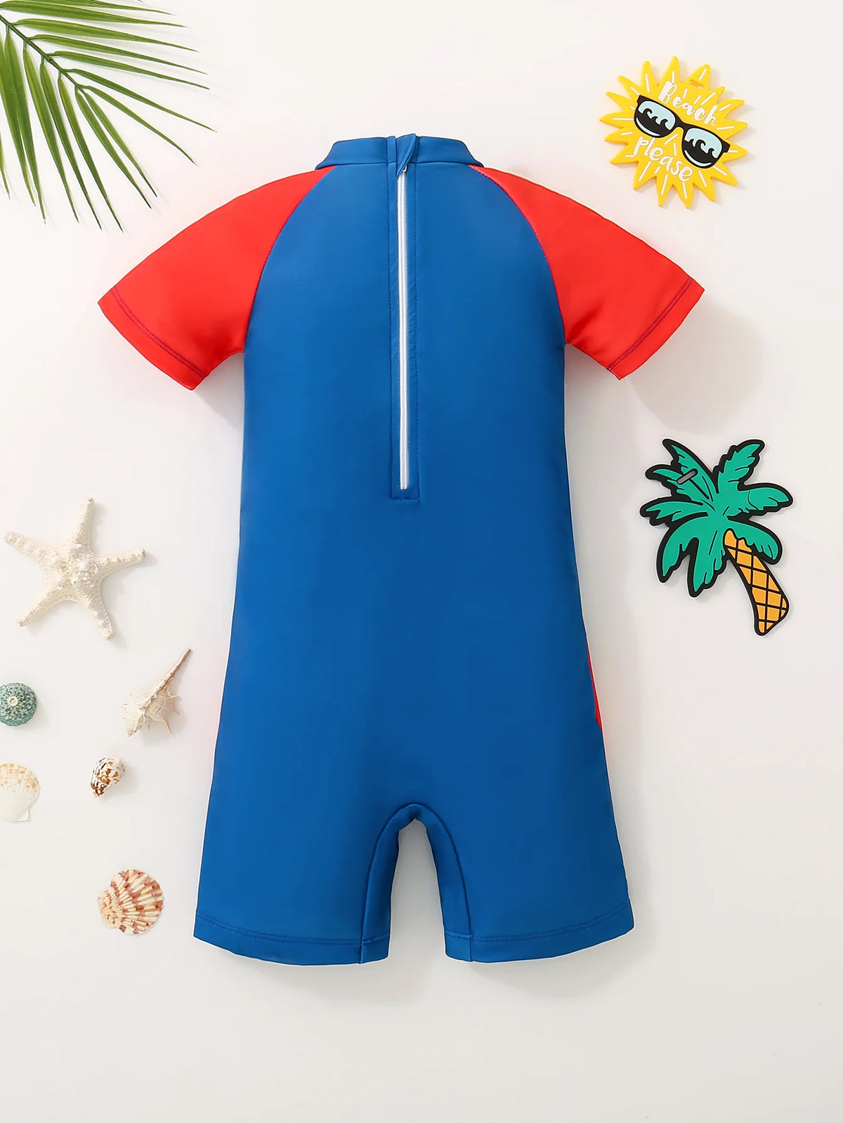 Traje de Baño Enterizo para Niño con Bloques de Color