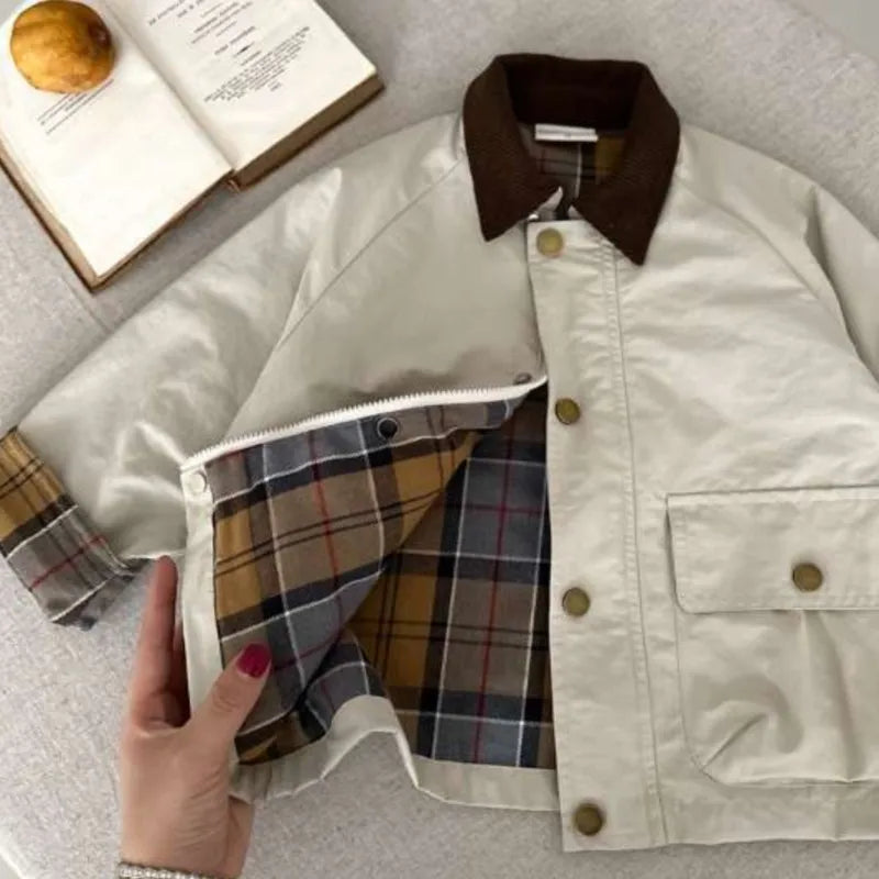 Chaqueta Infantil Casual con Cuello Clásico para Niño