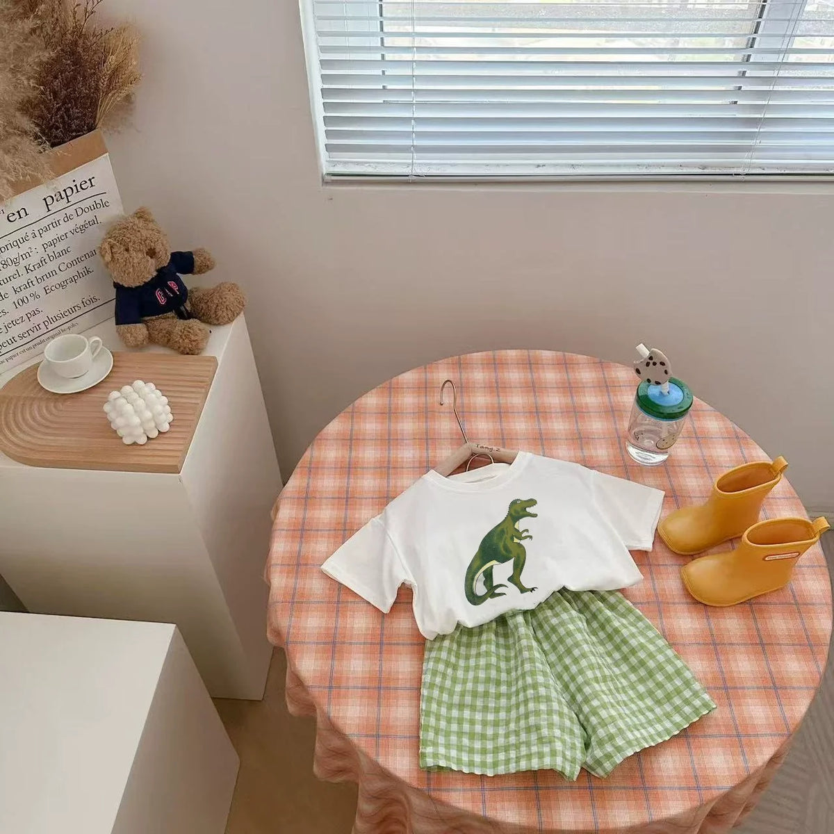 Kids' Summer Outfit with Fruit Print