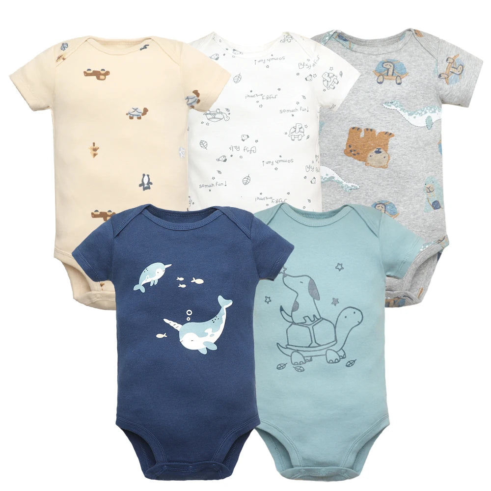 5-Pack Cotton Bodysuits for Baby