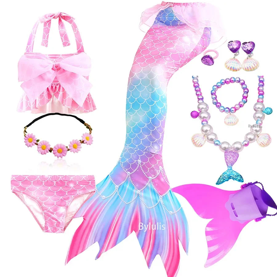 Disfraz Infantil de Sirena con Cola y Accesorios