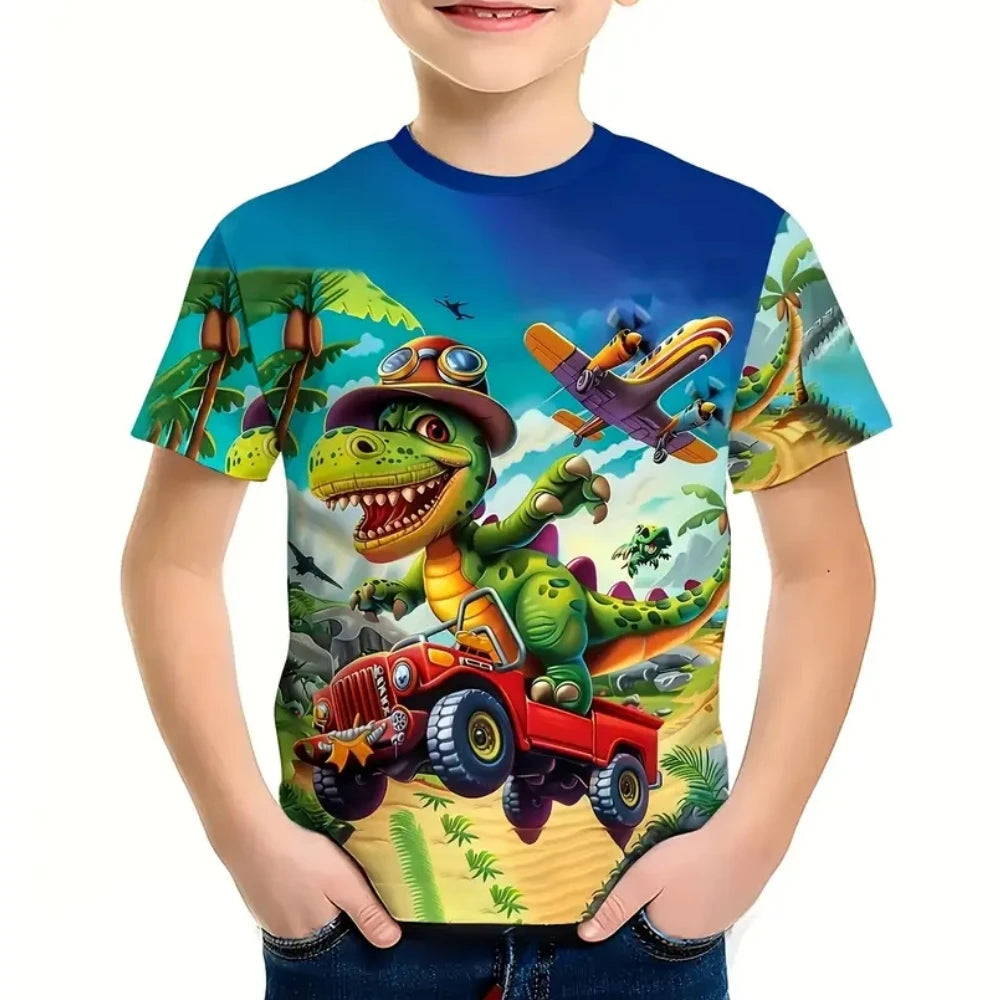 Camiseta Infantil Estampada de Manga Corta para Niño