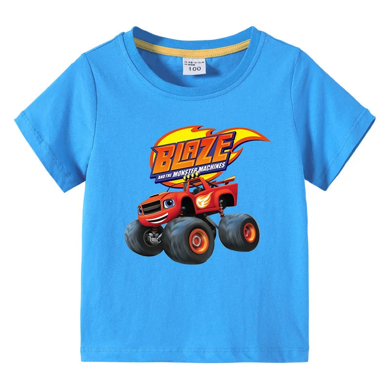 Camiseta Infantil con Estampado de Camiones Monstruo