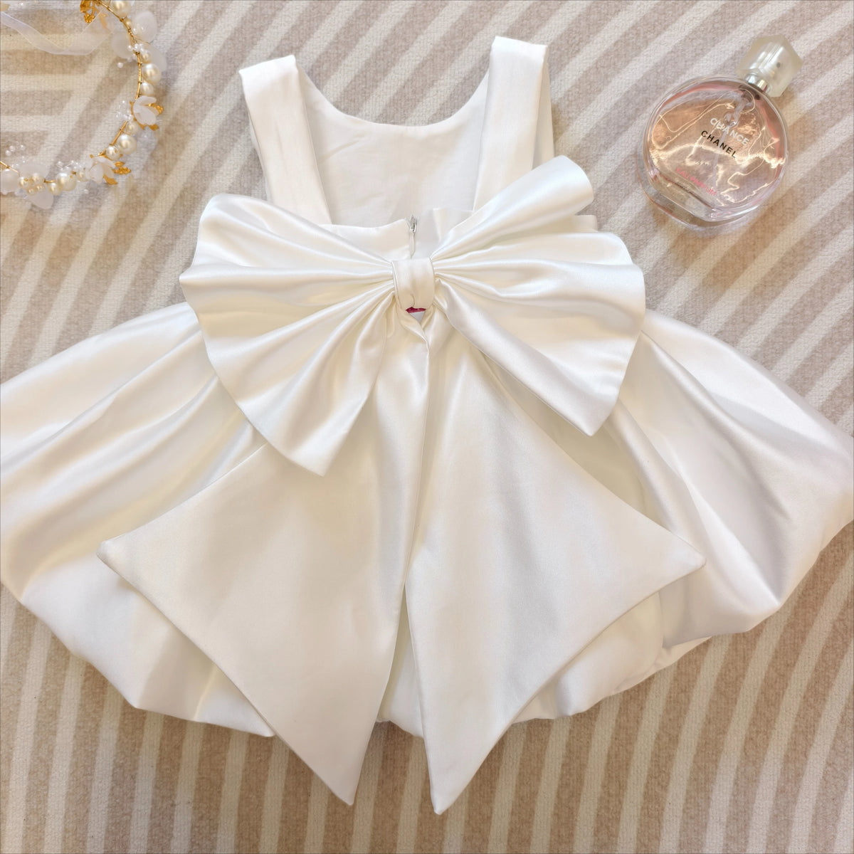 Vestido de Ceremonia Infantil con Flores y Falda de Tul