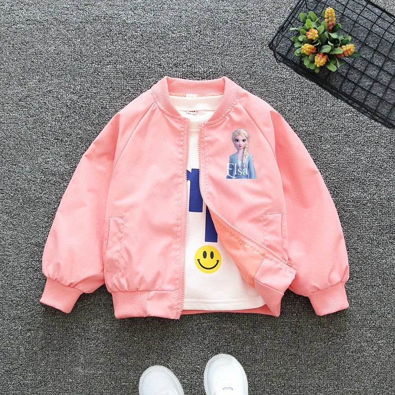 Lightweight Printed Kids' Jacket with Zipper