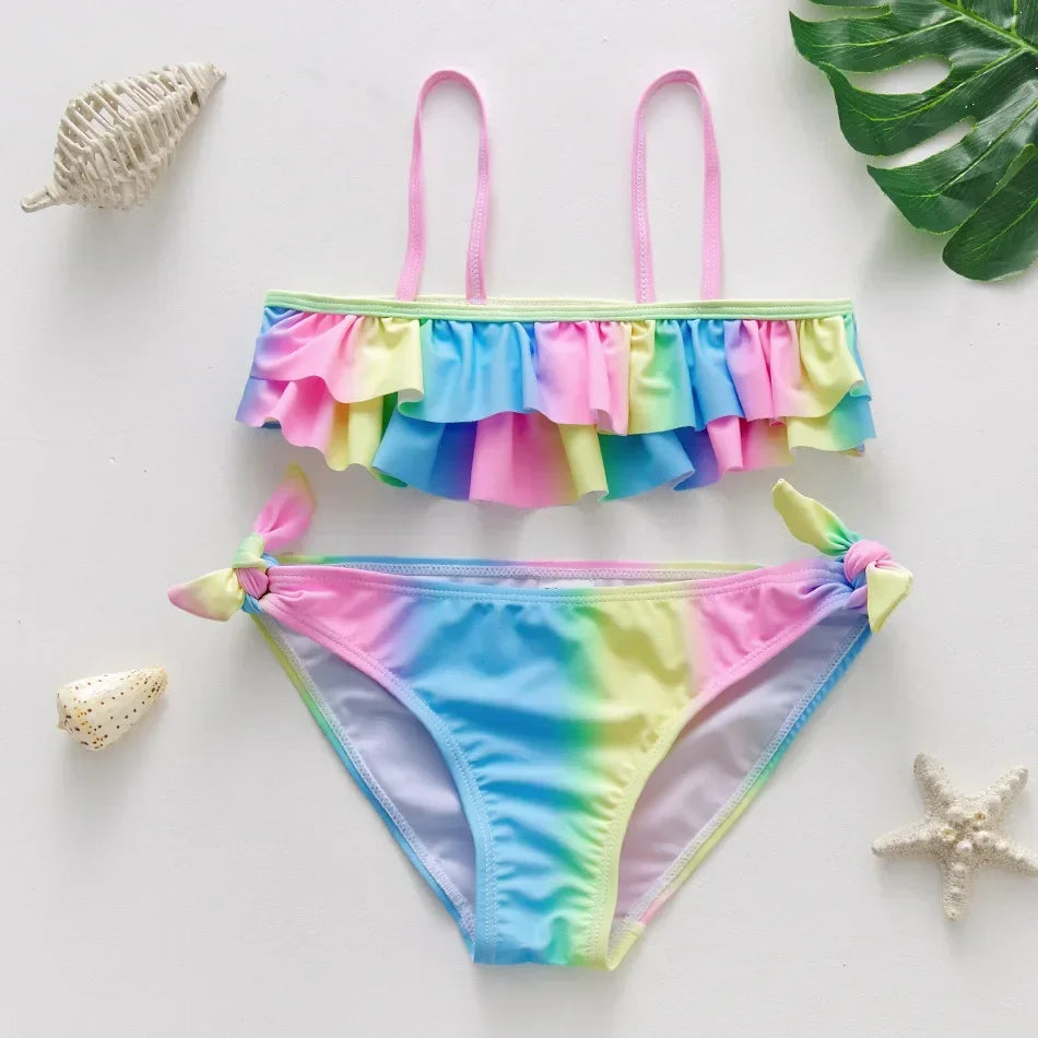 Conjunto de Baño de Dos Piezas para Niña con Estampado