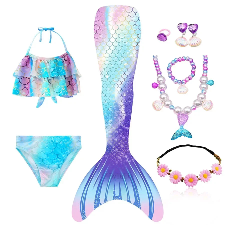 Disfraz Infantil de Sirena con Cola y Accesorios