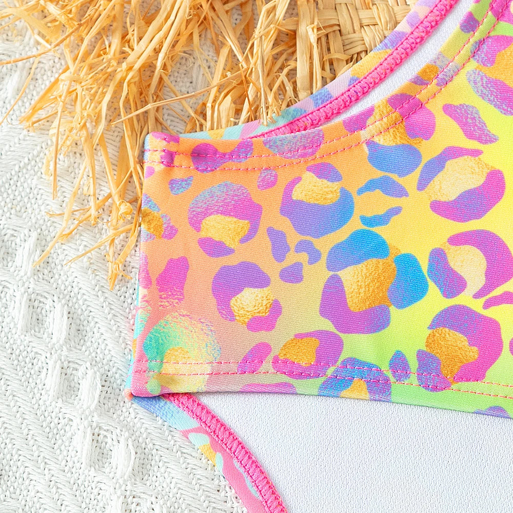 Traje de Baño Enterizo para Niña con Lazo y Volantes