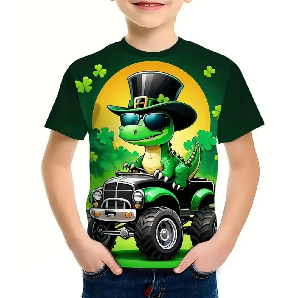 Camiseta Infantil Estampada de Manga Corta para Niño