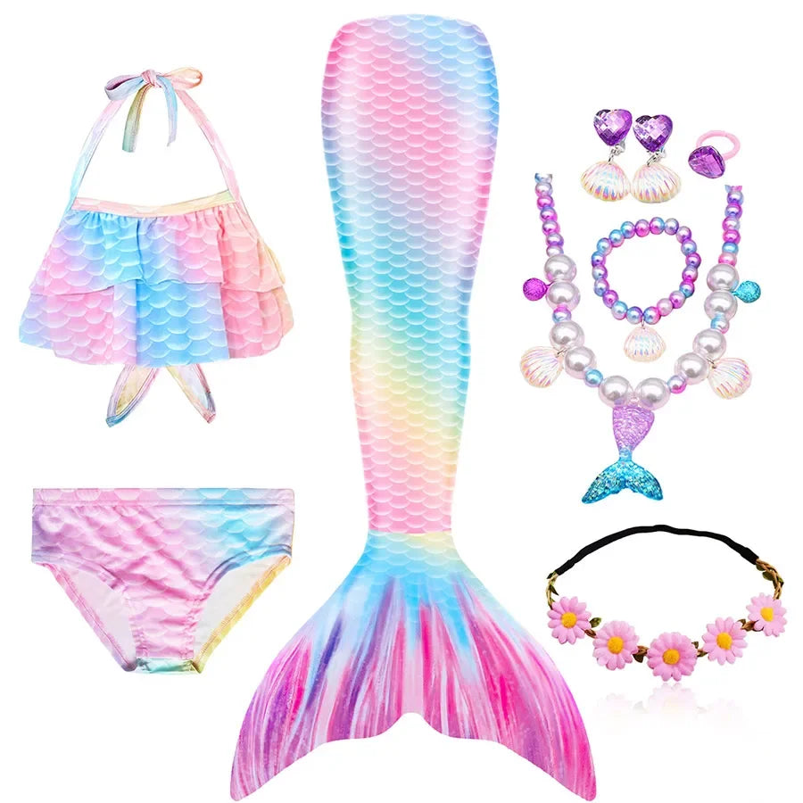 Disfraz Infantil de Sirena con Cola y Accesorios
